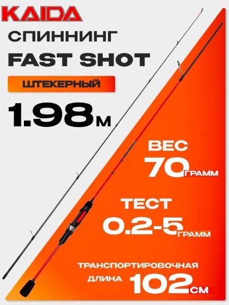 Изображение Спиннинг Kaida Fast Shot 1.98м 0.2-5.0г
