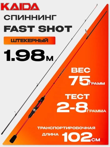 Изображение Спиннинг Kaida Fast Shot 1.98м 2.0-8.0г