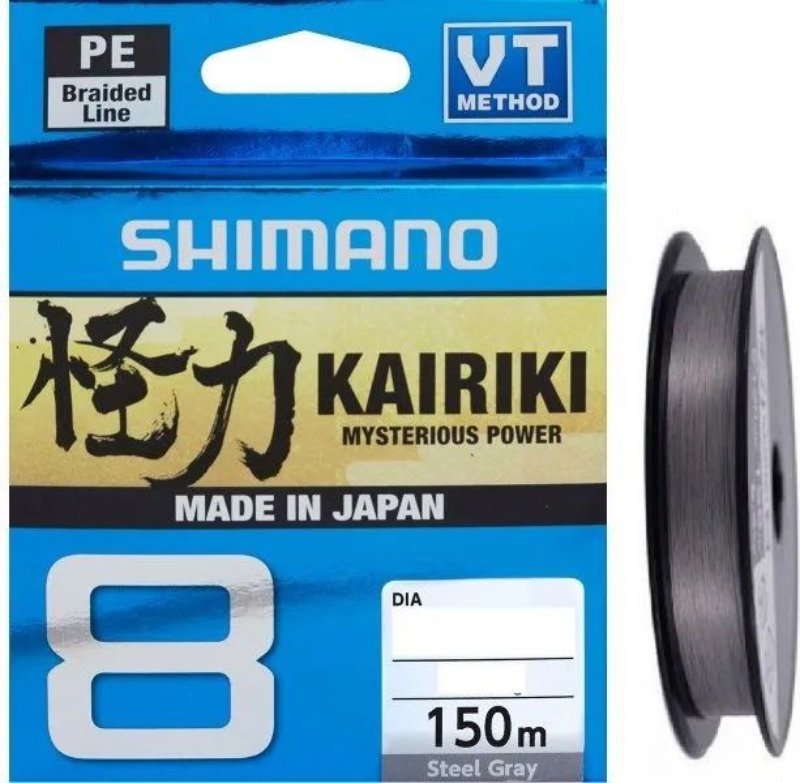 Изображение Плетеный шнур 8x Shimano Kairiki 150м 0.160мм Steel Gray