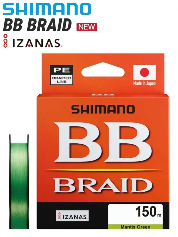 Изображение Плетеный шнур Shimano BB BRAID 150м 1.2PE Mantis Green