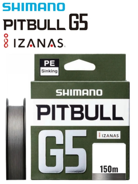 Изображение Плетеный шнур Shimano Pitbull G5 150м 1.2PE Steel Gray