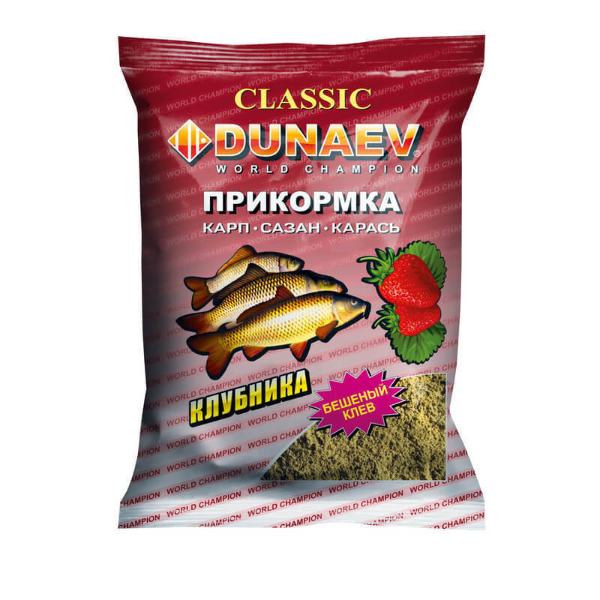 Изображение Прикормка DUNAEV КЛАССИКА 0.9кг Карп Клубника