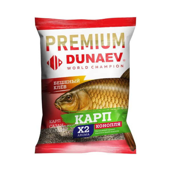 Изображение Прикормка DUNAEV-PREMIUM 1кг Карп-Сазан Конопля Красная