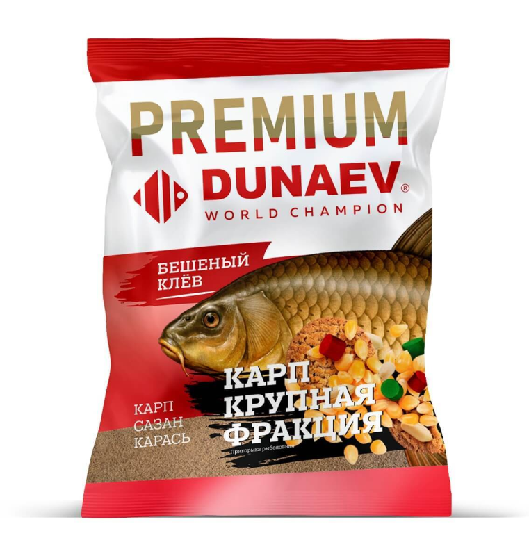 Изображение Прикормка DUNAEV-PREMIUM 1кг Карп-Сазан Крупная Фракция