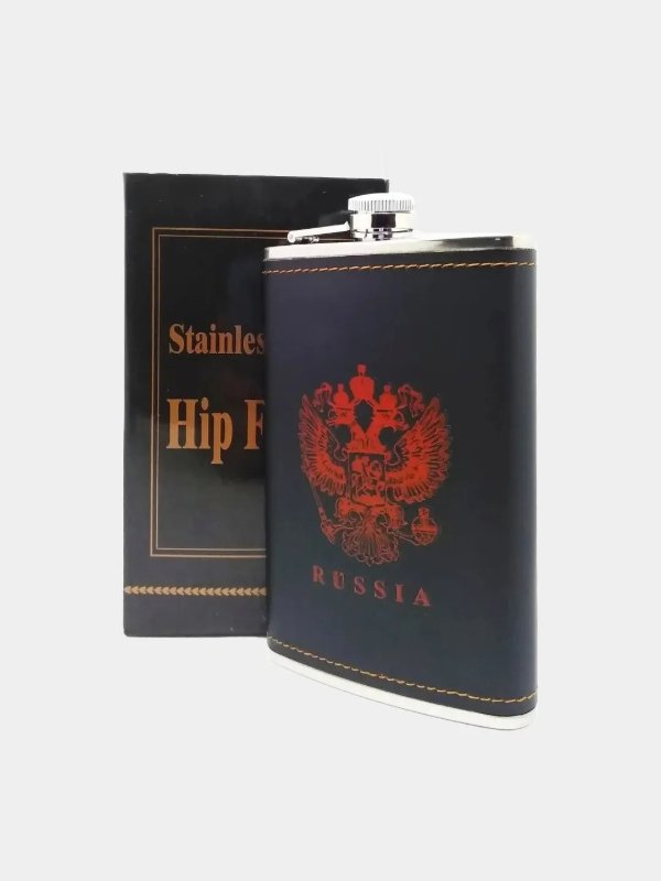 Изображение Фляга металлическая Герб России 266мл 9oz